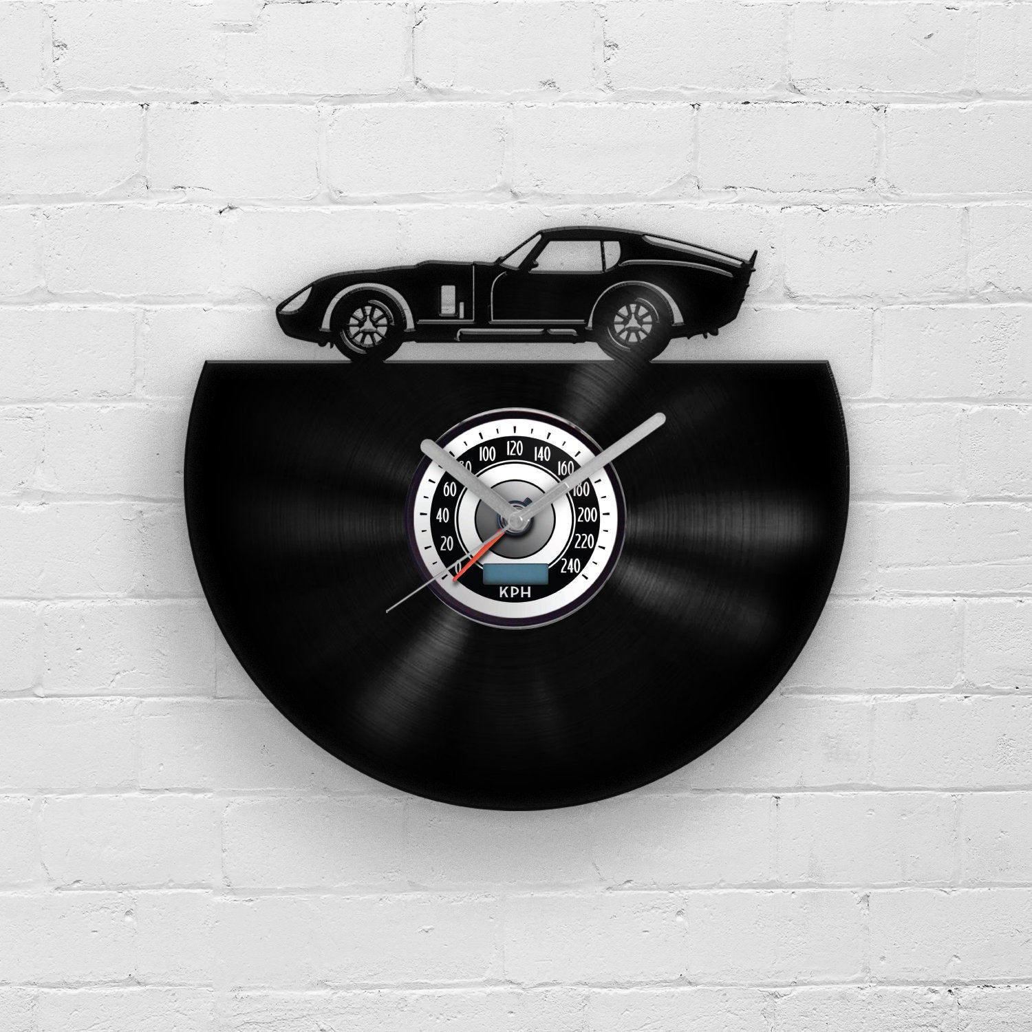 VINTAGE SPORTS CAR - Vinyl Clock 12