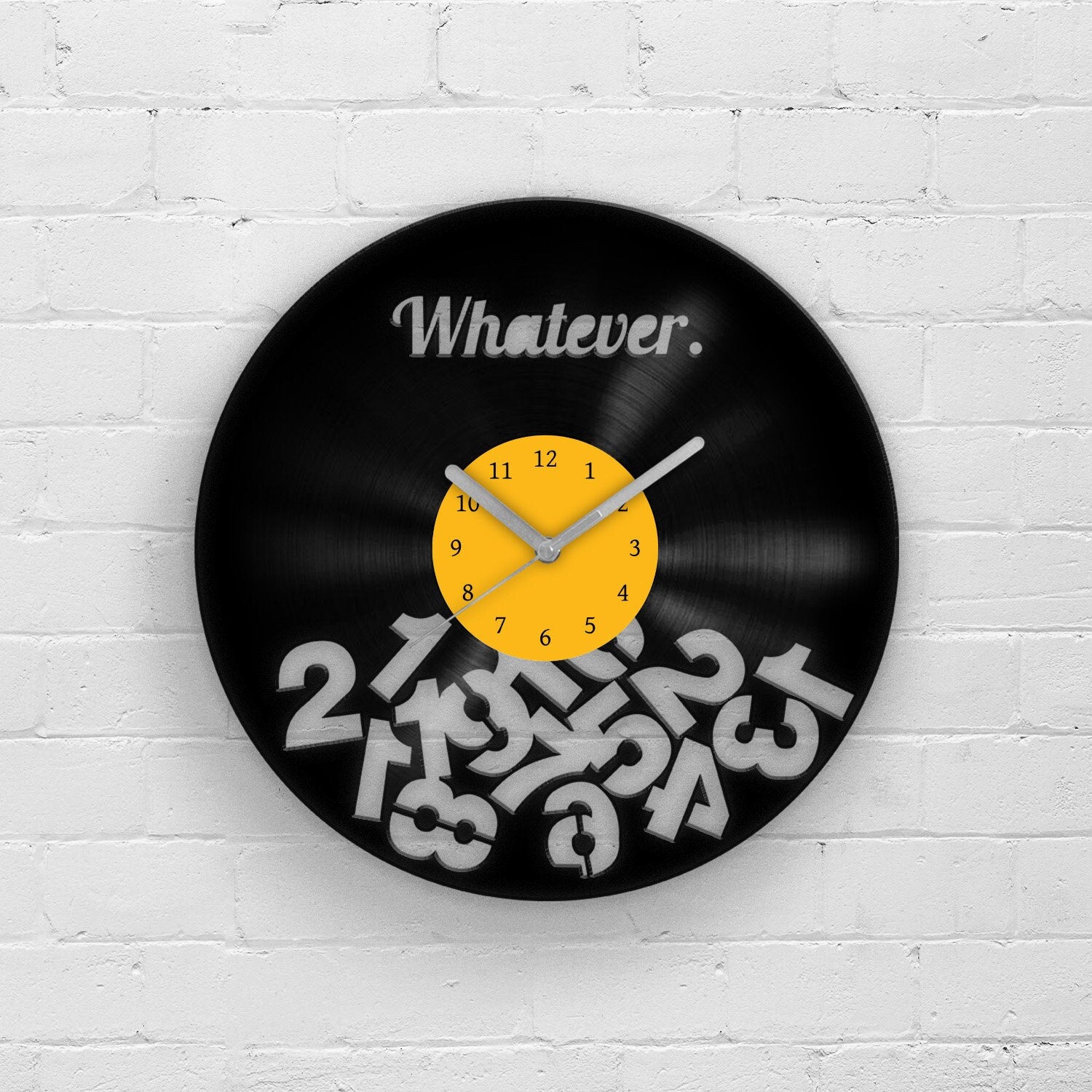 WHATEVER QUOTE - Vinyl Record Wall Clock