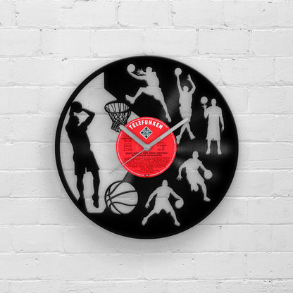 BASKETBALL TEAM - Vinyl Record Wall Clock