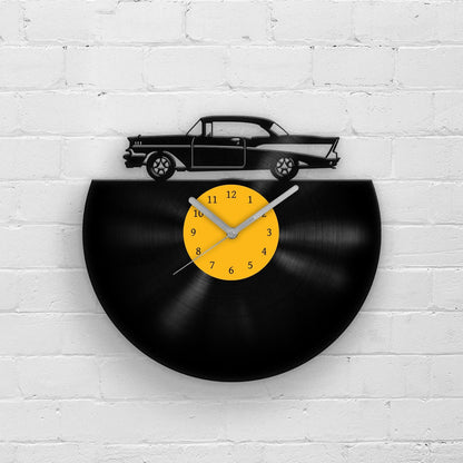 OLD CAR SILHOUETTE - Vinyl Wall Clock