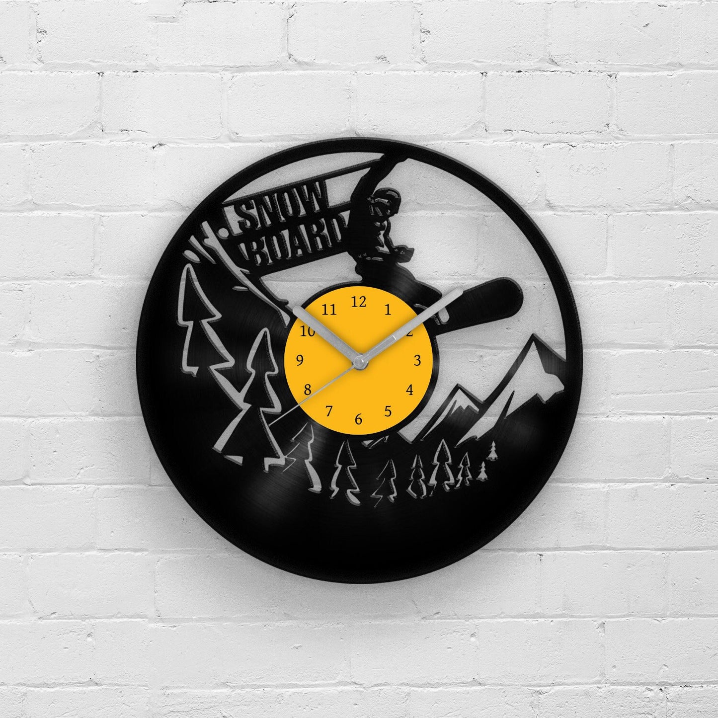 Winter Sports - Snowboard - Vinyl Record Wall Clock 12''