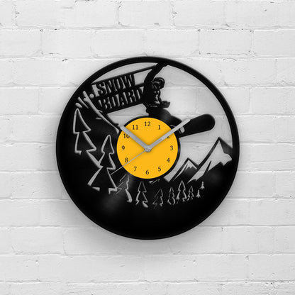 Winter Sports - Snowboard - Vinyl Record Wall Clock 12''