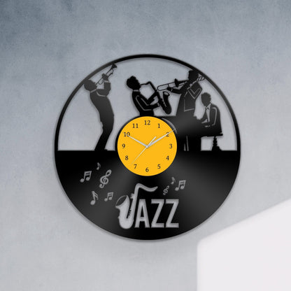 JAZZ MUSIC BAND - Vinyl Record Clock