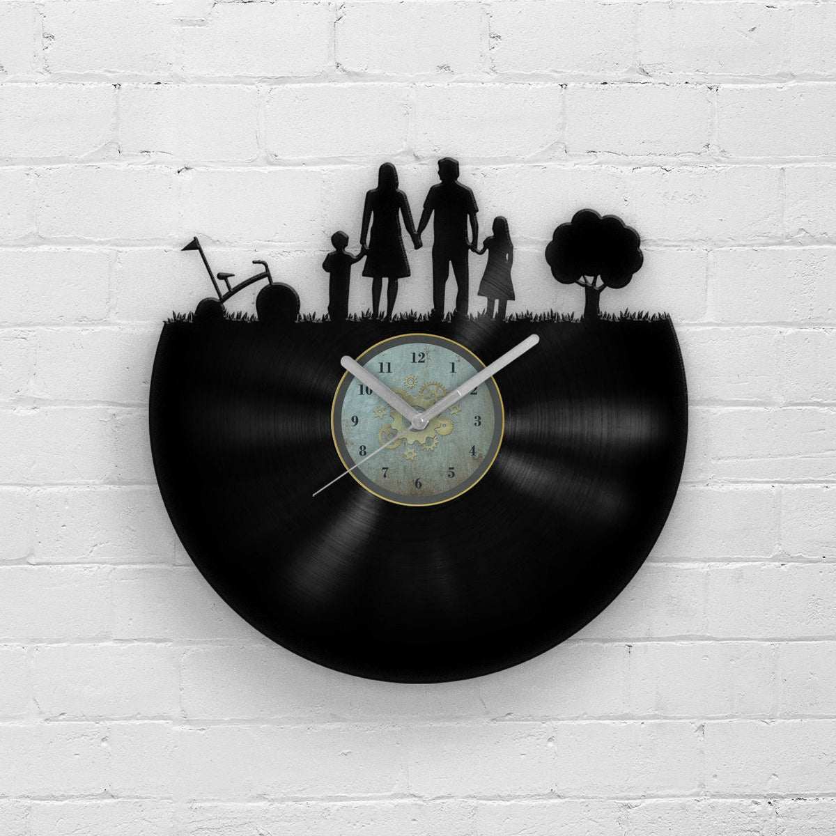 FAMILY PORTRAIT SILHOUETTE - Vinyl Record Clock
