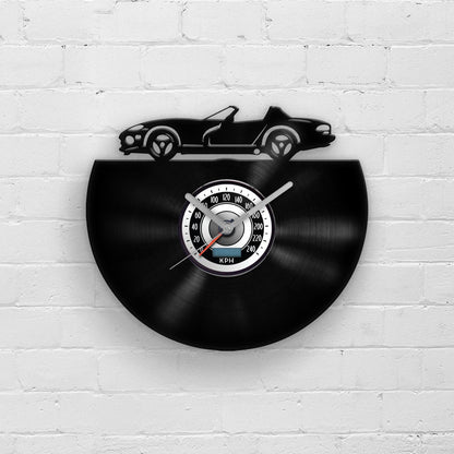 RETRO CAR SILHOUETTE - Vinyl Record Wall Clock 12"