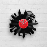 LONDON CITY SKYLINE - vinyl record clock