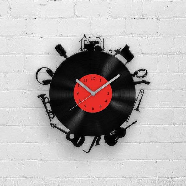 MUSIC INSTRUMENTS - Vinyl Record Wall Clock