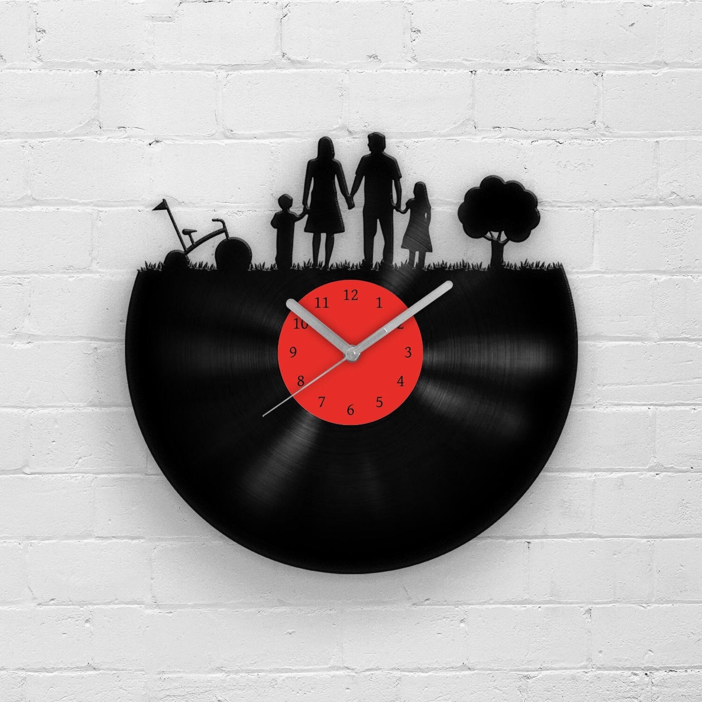 FAMILY PORTRAIT SILHOUETTE - Vinyl Record Clock