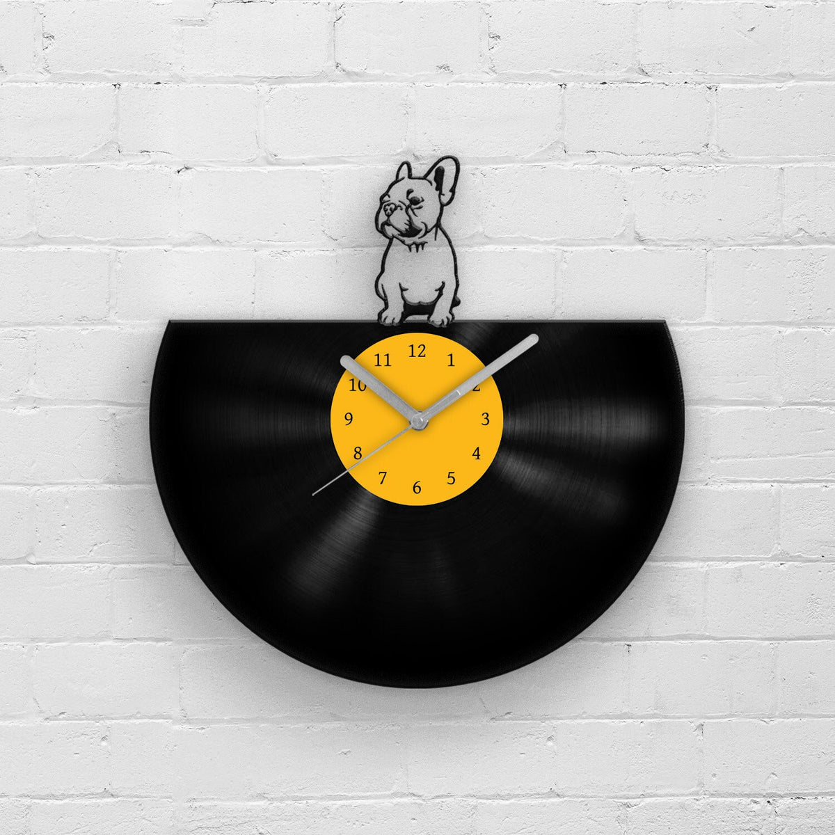 FRENCH BULLDOG PORTRAIT - Vinyl Record Wall Clock
