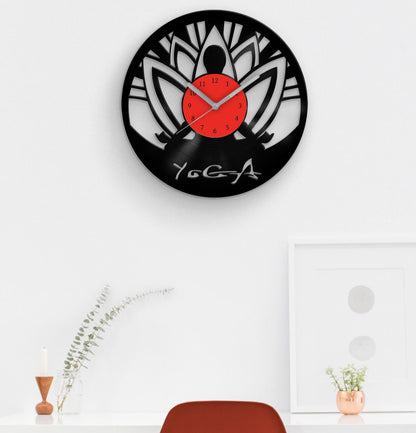 Yoga & Meditation Inspired Vinyl Record Wall Clock