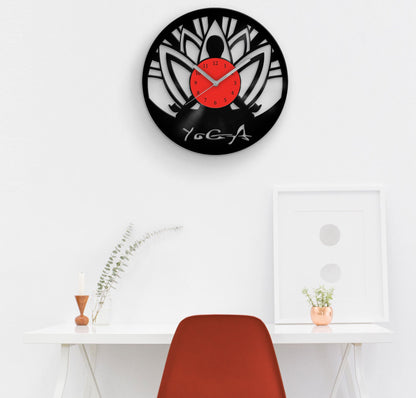 Yoga & Meditation Inspired Vinyl Record Wall Clock