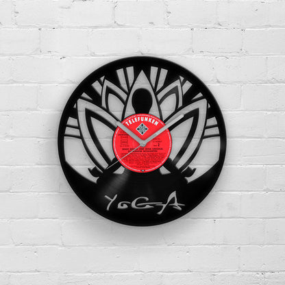 Yoga & Meditation Inspired Vinyl Record Wall Clock