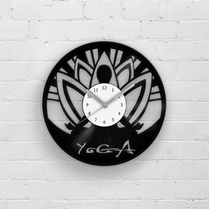 Yoga & Meditation Inspired Vinyl Record Wall Clock