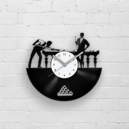 Snooker Player Art - Vinyl Record Wall Clock 12''