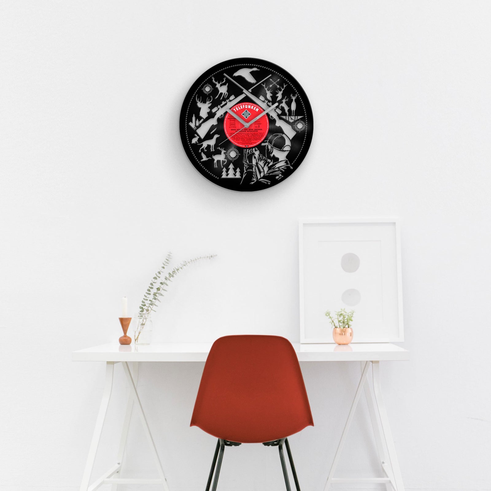 HUNTER THEMED Vinyl Record Wall Clock