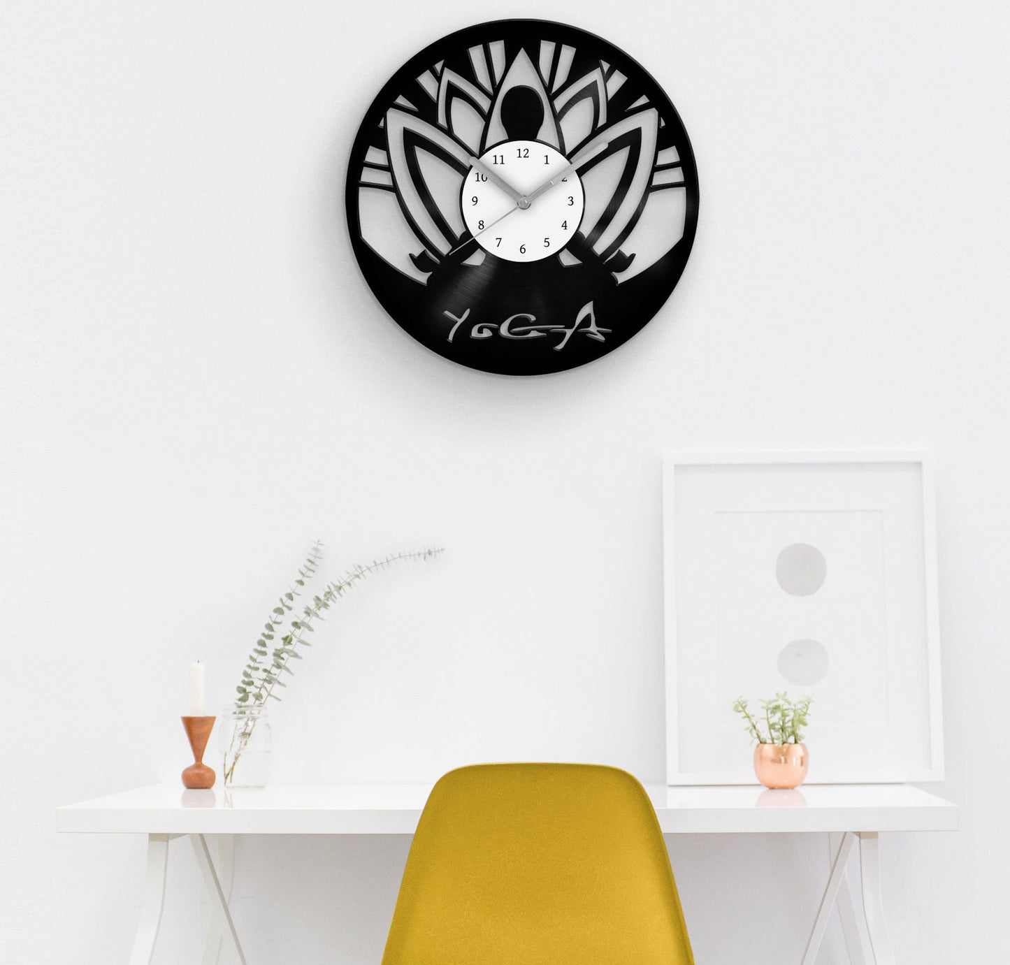 Yoga & Meditation Inspired Vinyl Record Wall Clock