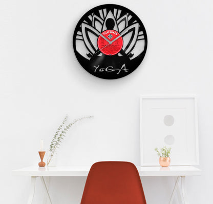 Yoga & Meditation Inspired Vinyl Record Wall Clock