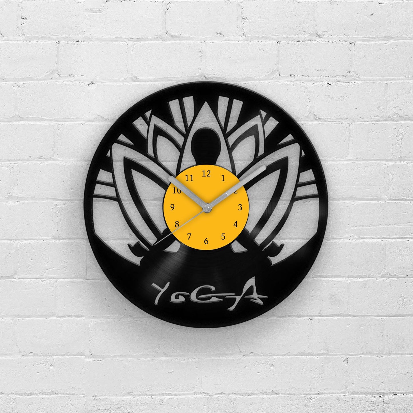 Yoga & Meditation Inspired Vinyl Record Wall Clock