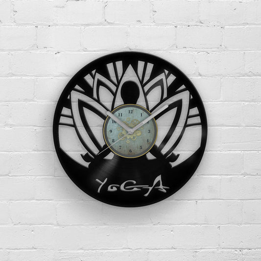 Yoga & Meditation Inspired Vinyl Record Wall Clock