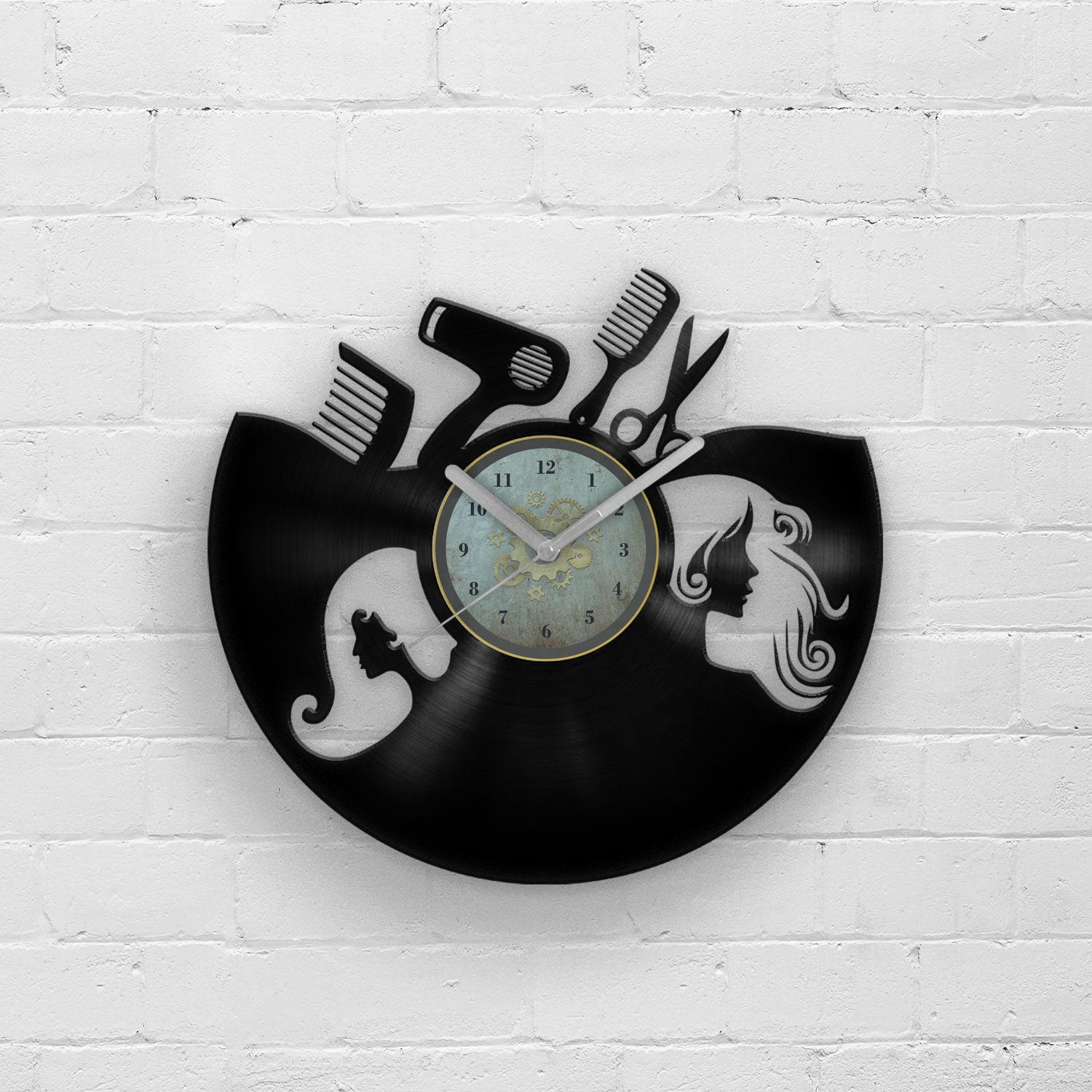 HAIR SALON DECORATION - HAIRDRESSER - Vinyl Record Clock