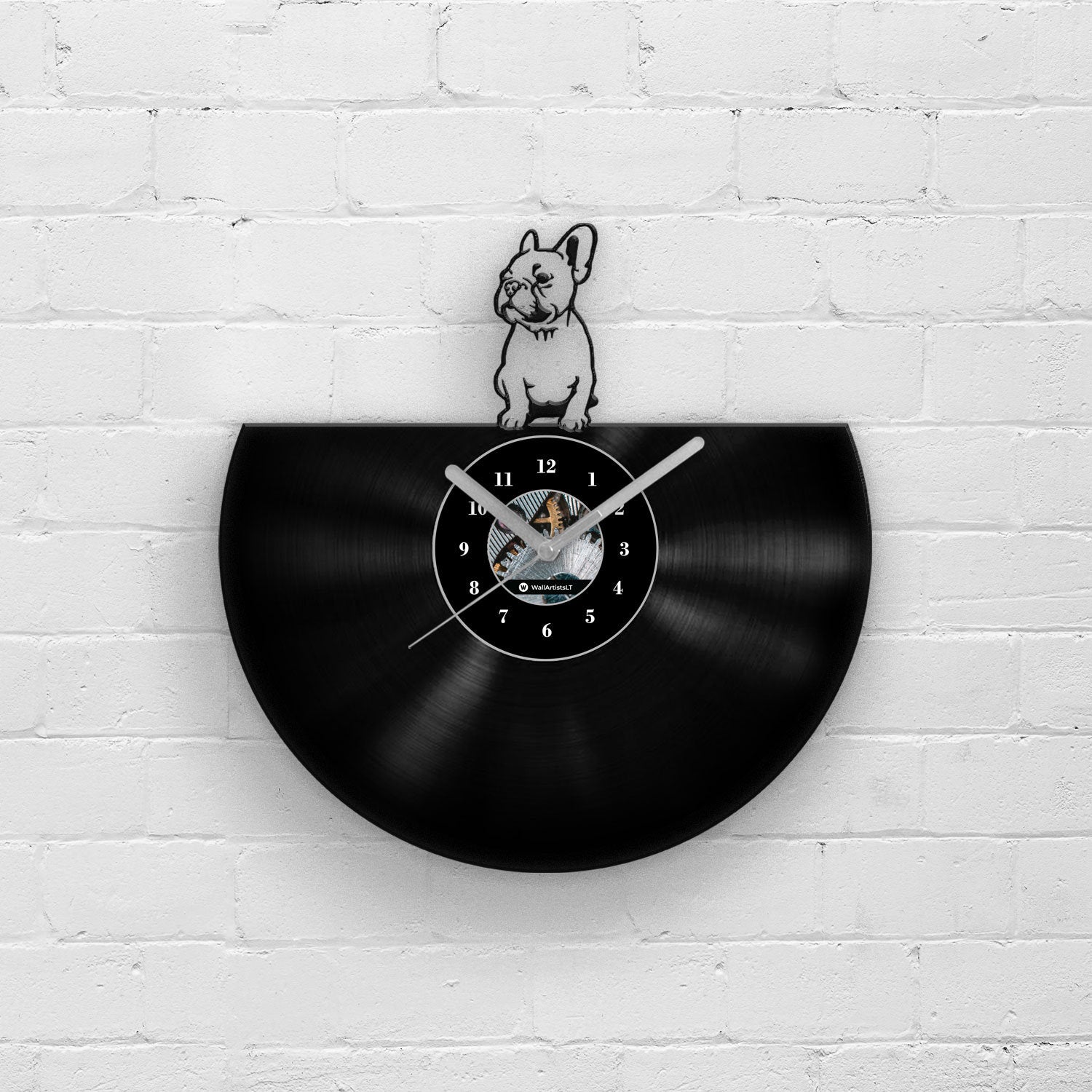 FRENCH BULLDOG PORTRAIT - Vinyl Record Wall Clock