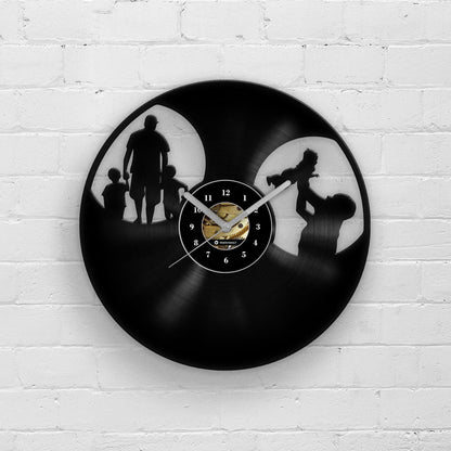 DAD and KIDS - Vinyl Record Wall Clock