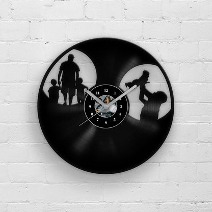 DAD and KIDS - Vinyl Record Wall Clock