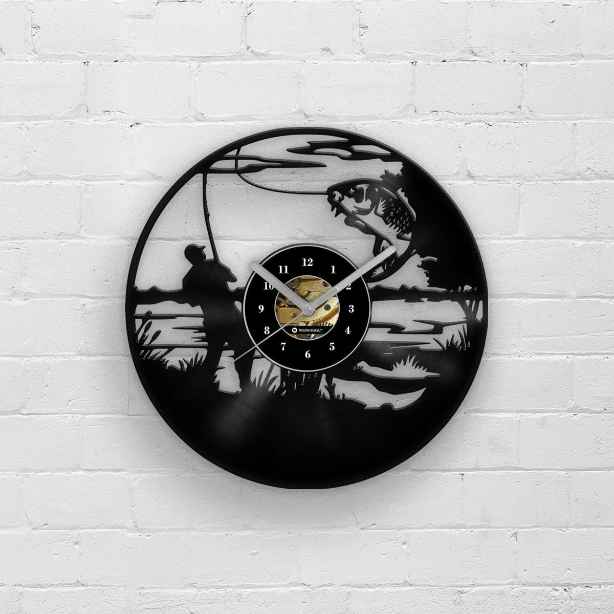 FISHERMAN - GIFT FOR FISHER - Vinyl Record Wall Clock