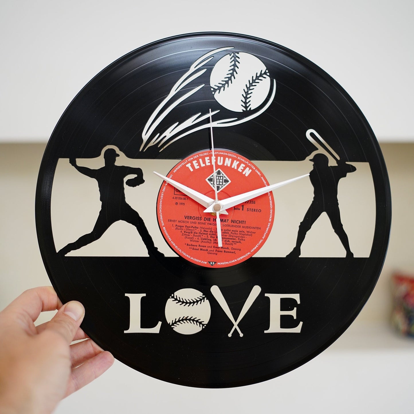 BASEBALL FAN GIFT - Vinyl Record Wall Clock