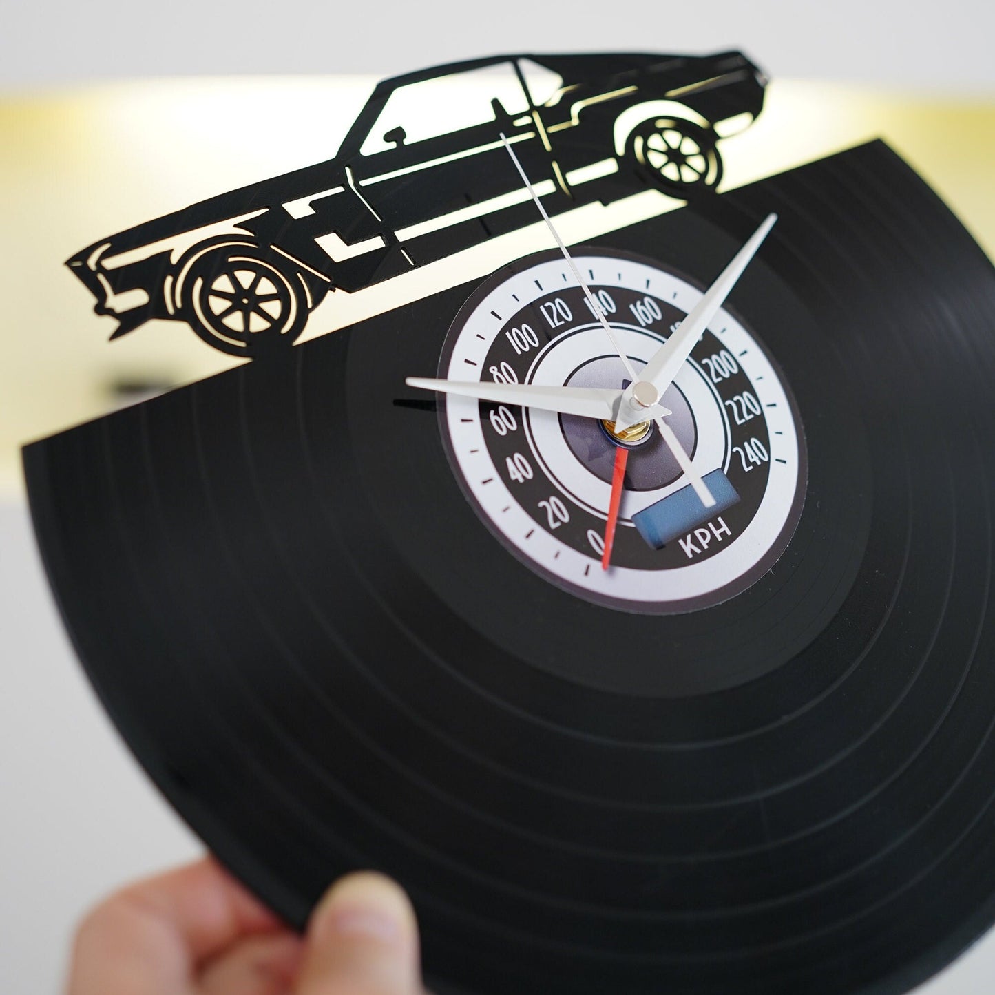 Mustang Silhouette - Vinyl Record Wall Clock