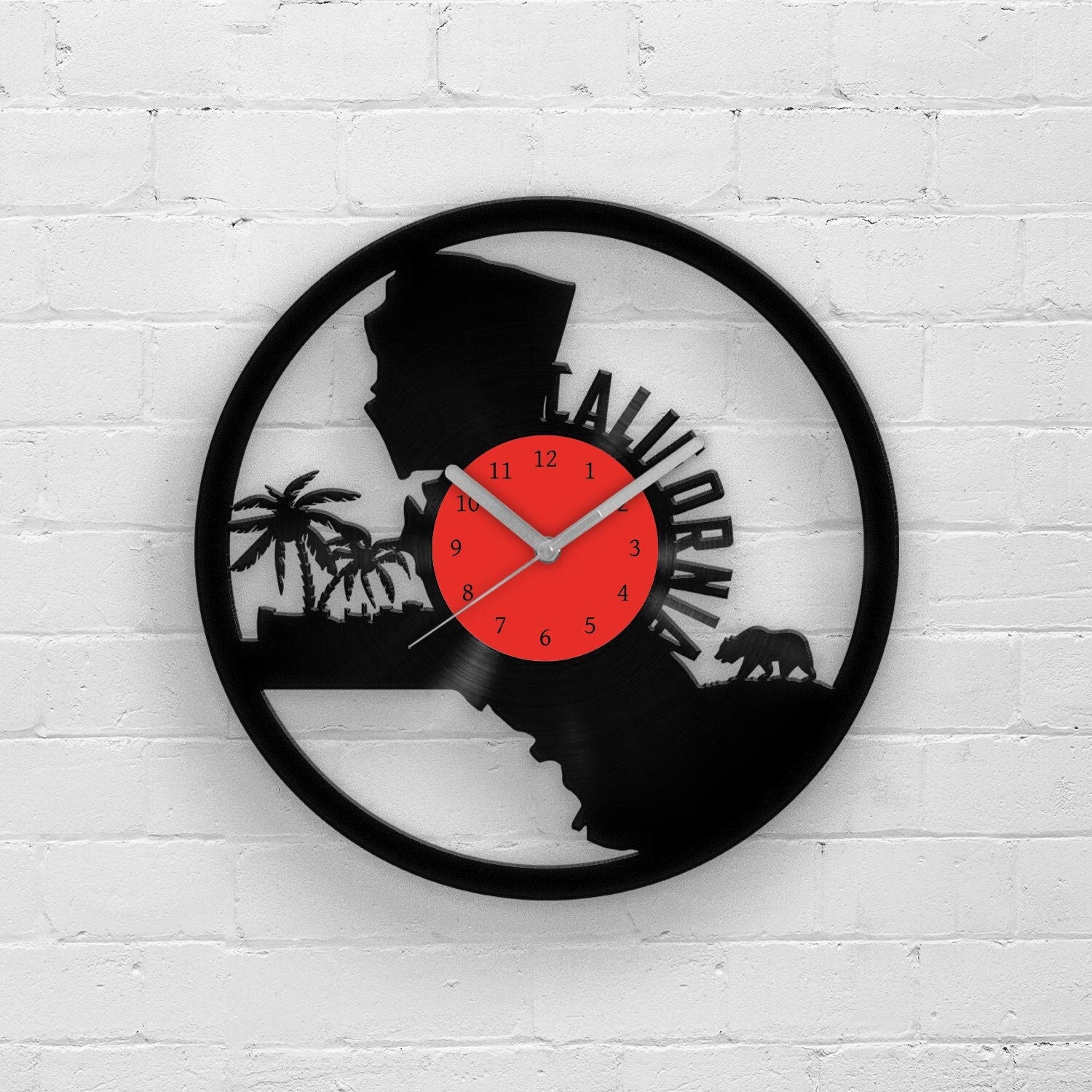 CALIFORNIA STATE MAP - Vinyl Record Wall Clock