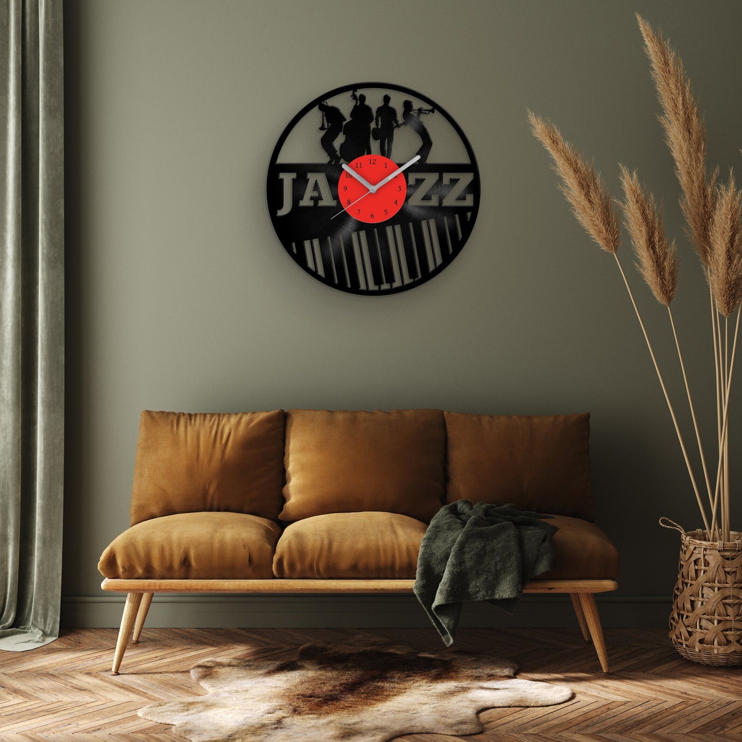 JAZZ MUSIC BAND SILHOUETTE - Vinyl Record Wall Clock