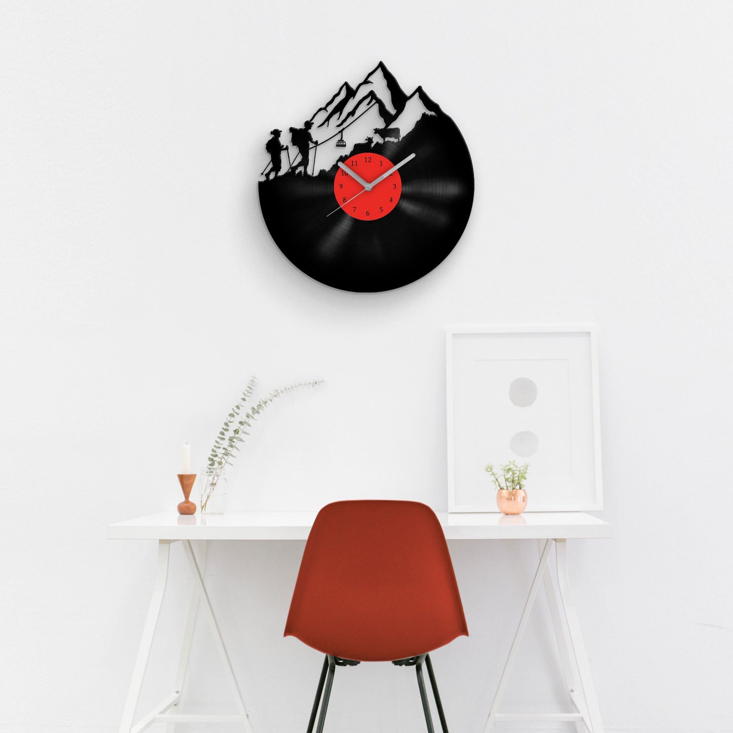 MOUNTAINS ARE CALLING - Vinyl Record Clock