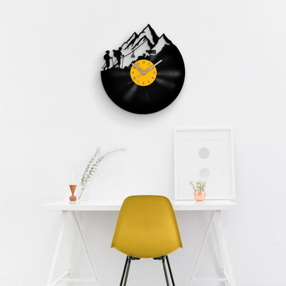 MOUNTAINS ARE CALLING - Vinyl Record Clock