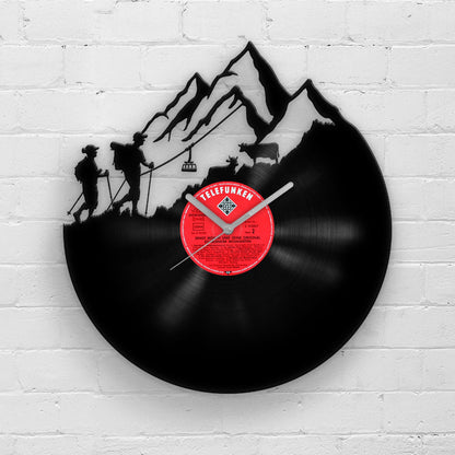 MOUNTAINS ARE CALLING - Vinyl Record Clock