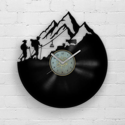 MOUNTAINS ARE CALLING - Vinyl Record Clock