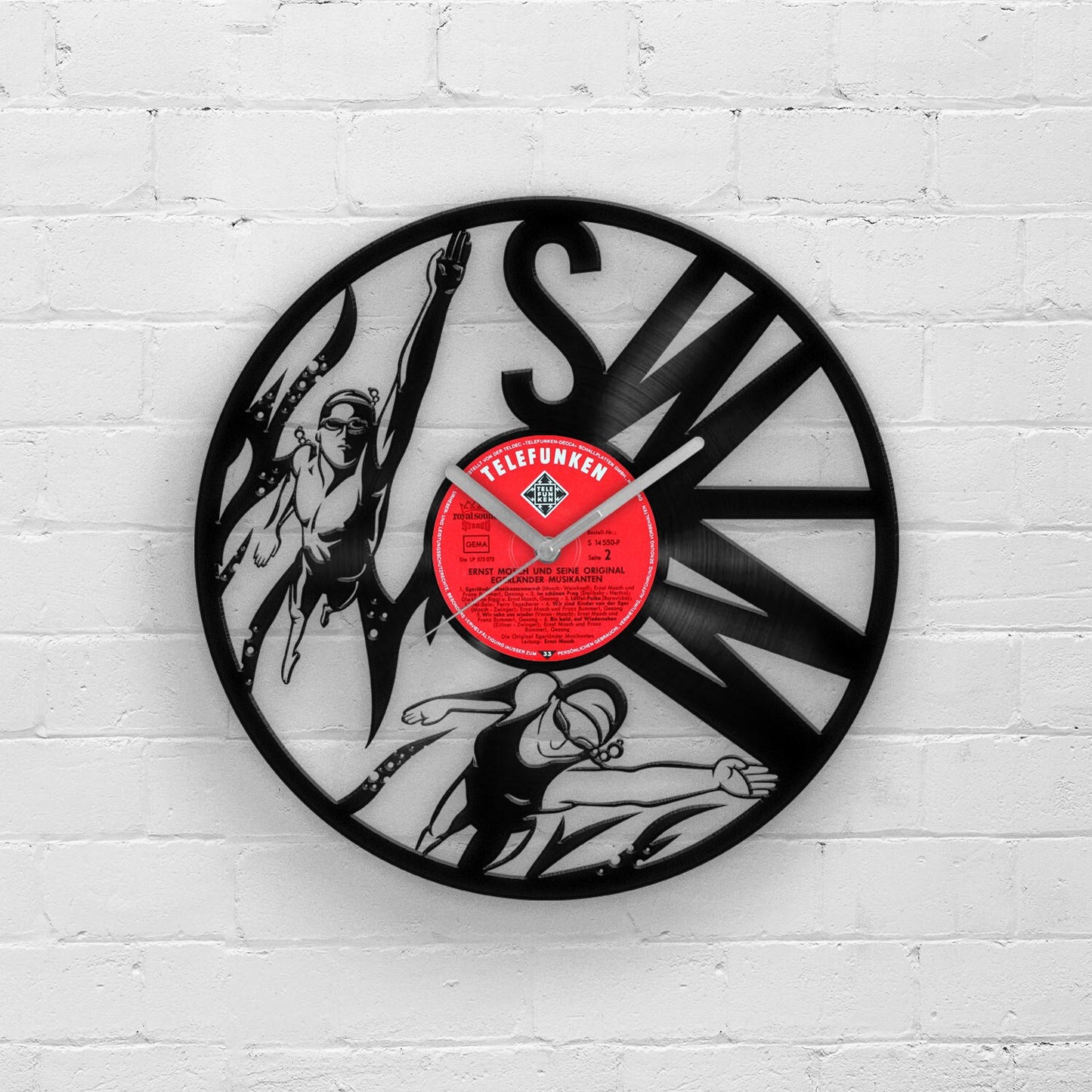 SWIMMER - Vinyl Record Wall Clock