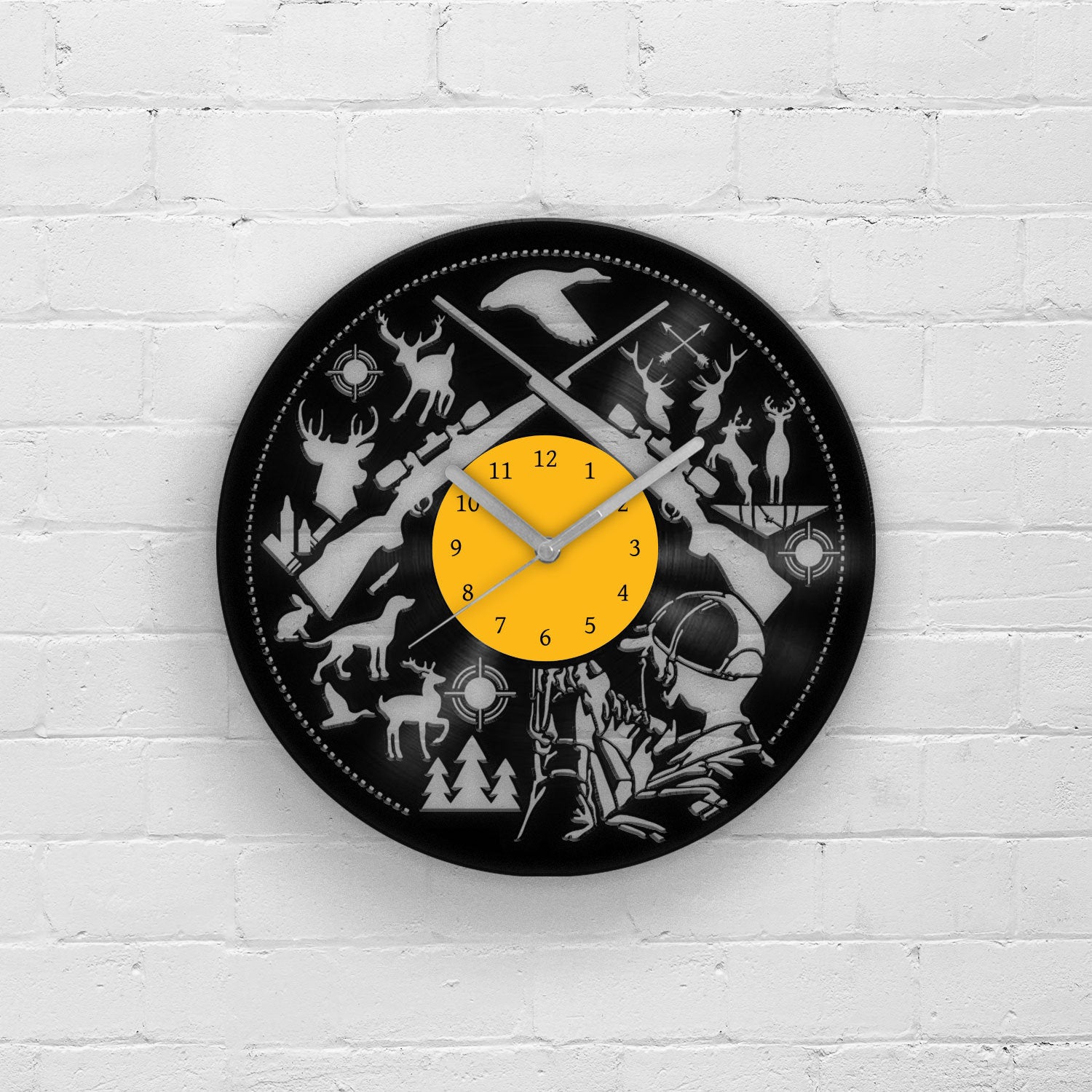 HUNTER THEMED Vinyl Record Wall Clock