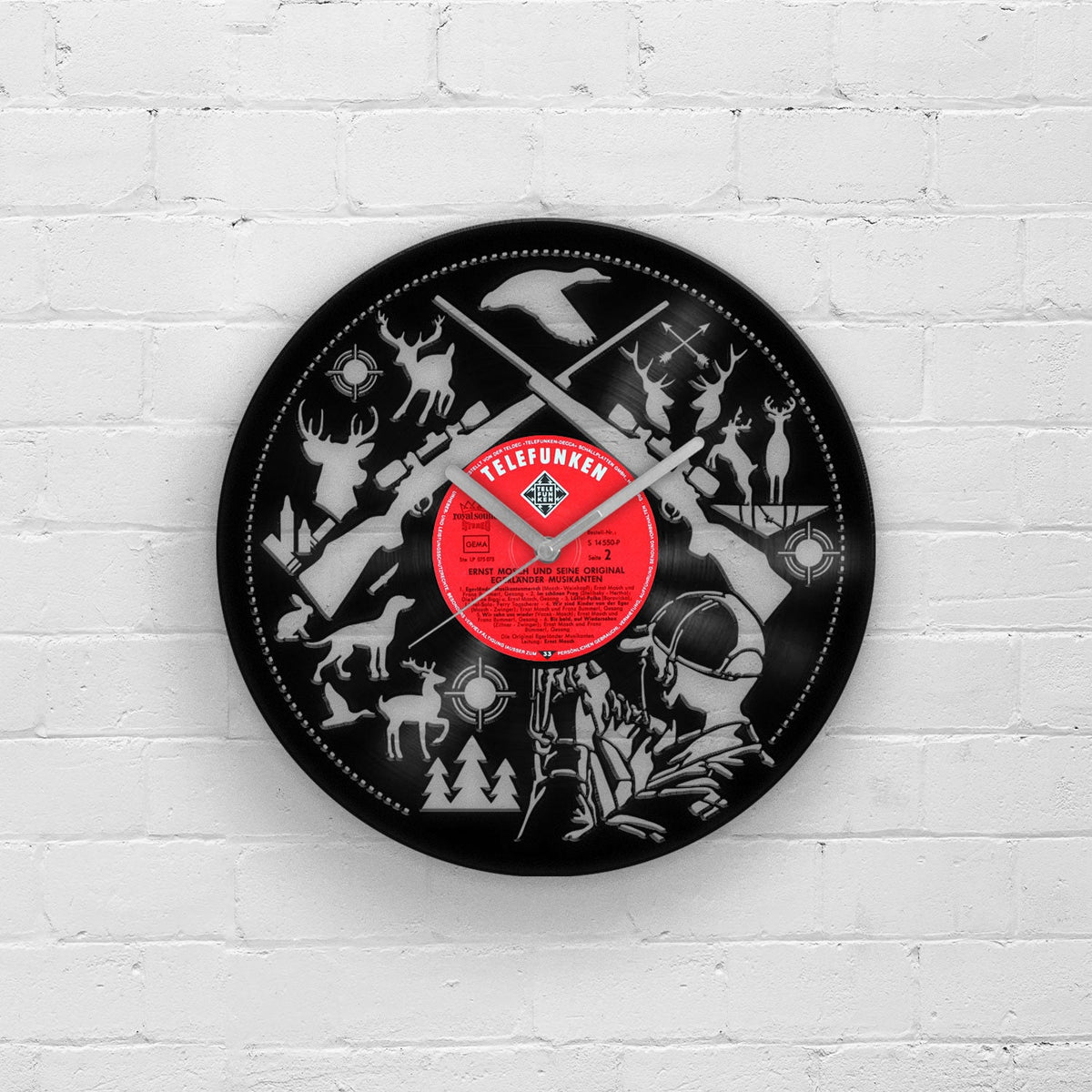 HUNTER THEMED Vinyl Record Wall Clock