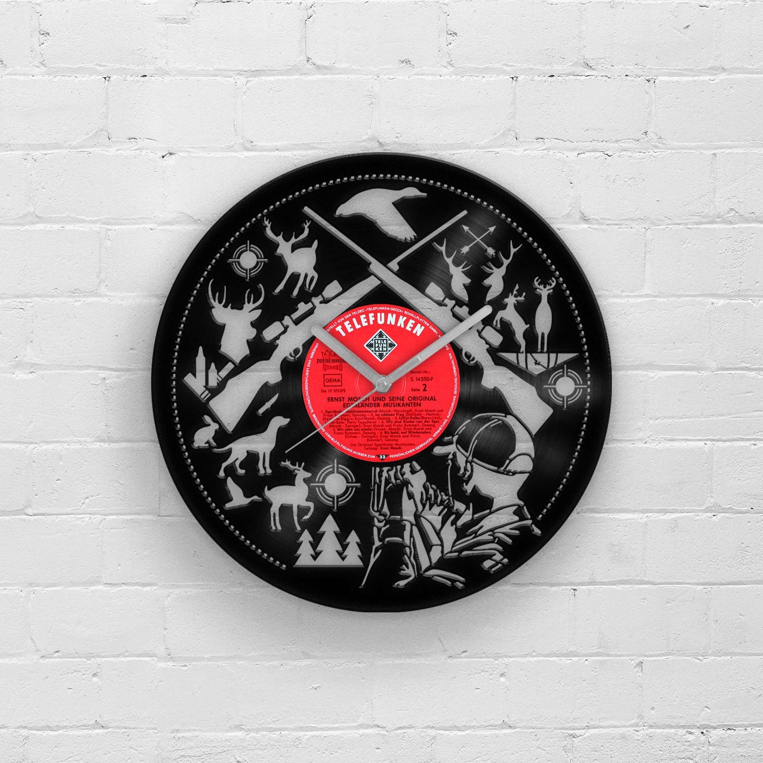 HUNTER THEMED Vinyl Record Wall Clock