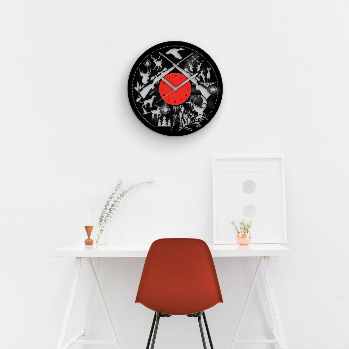 HUNTER THEMED Vinyl Record Wall Clock