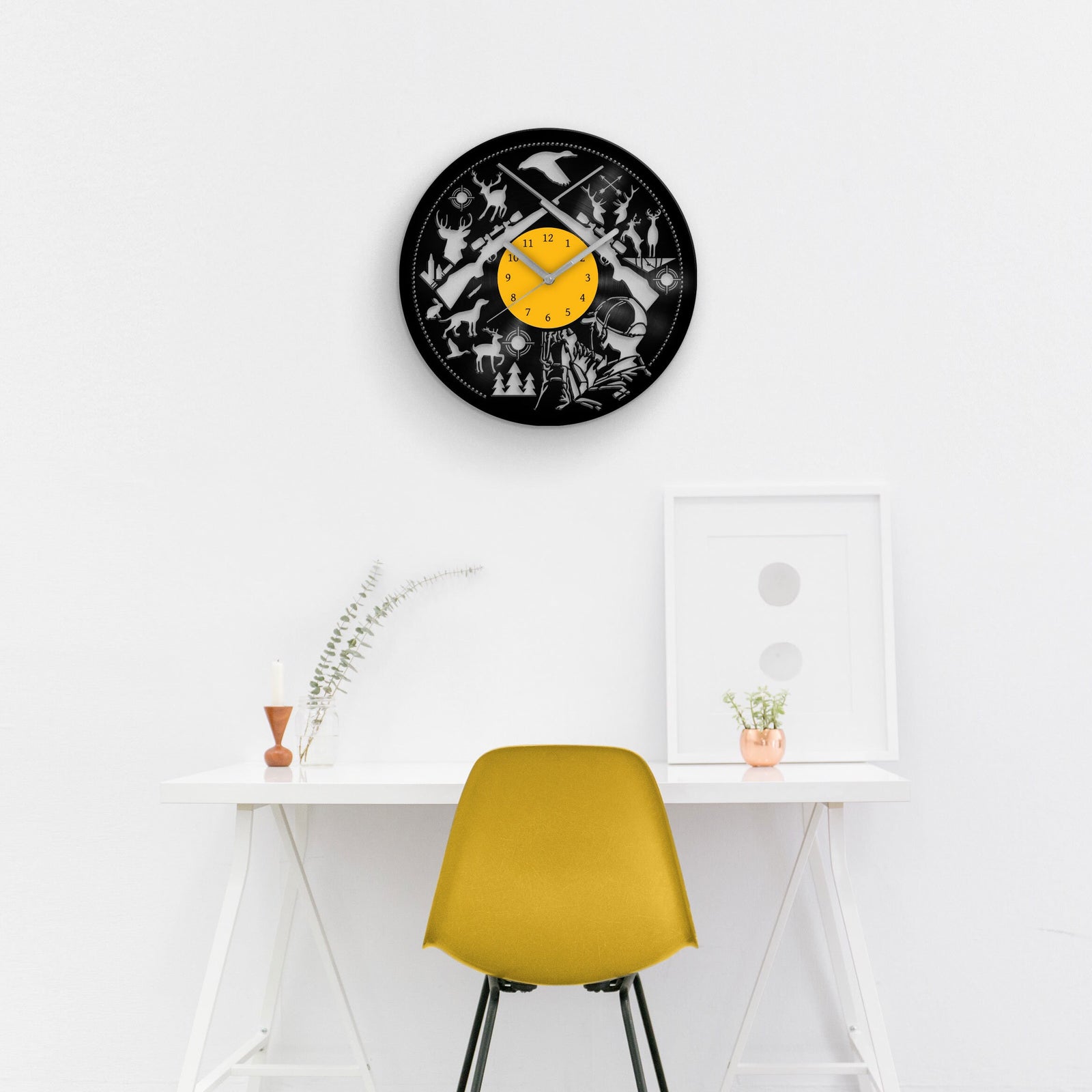 HUNTER THEMED Vinyl Record Wall Clock
