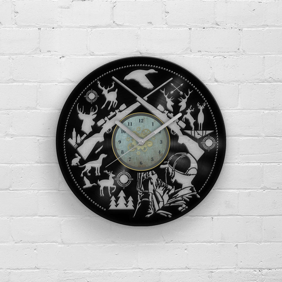 HUNTER THEMED Vinyl Record Wall Clock