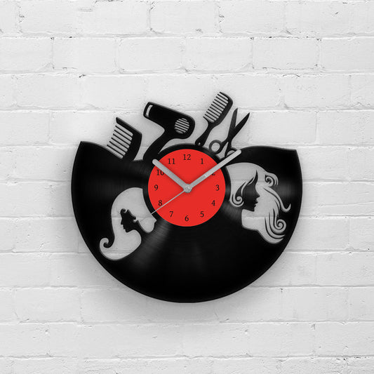 HAIR SALON DECORATION - HAIRDRESSER - Vinyl Record Clock