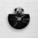 FUNNY PUG PORTRAIT - Vinyl Record Wall Clock
