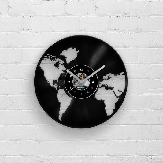 Travel Themed Vinyl Record Clock