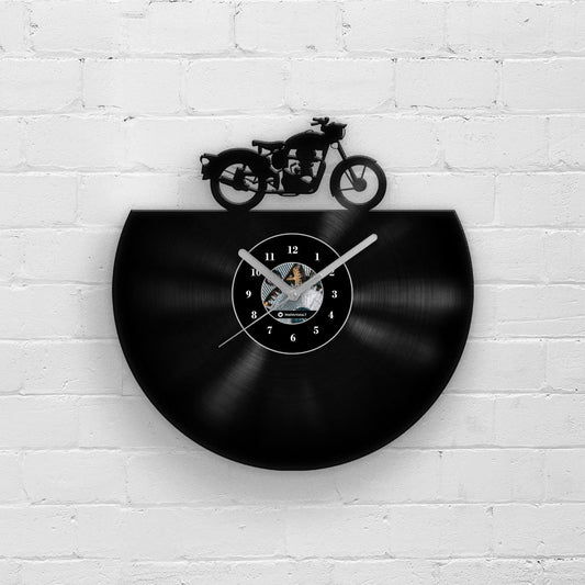 CLASSIC MOTORBIKE - Vinyl Record Wall Clock