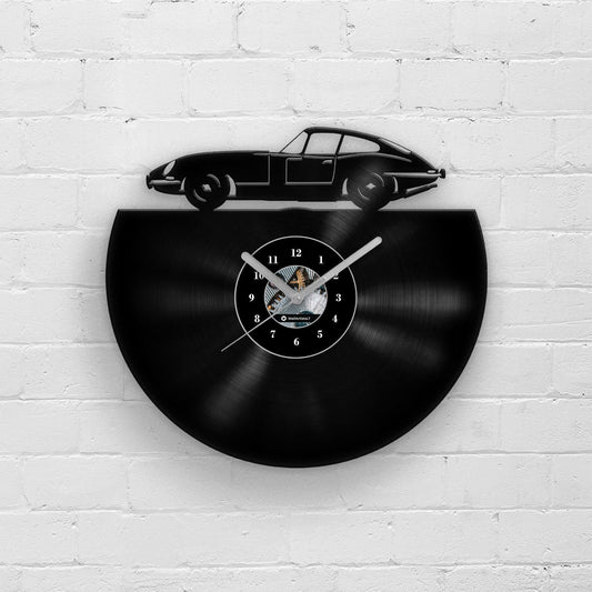 MAN CAVE DECOR - RETRO CAR - Vinyl Record Wall Clock