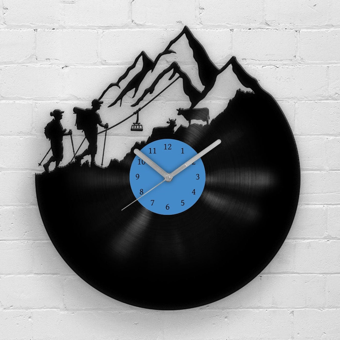 MOUNTAINS ARE CALLING - Vinyl Record Clock