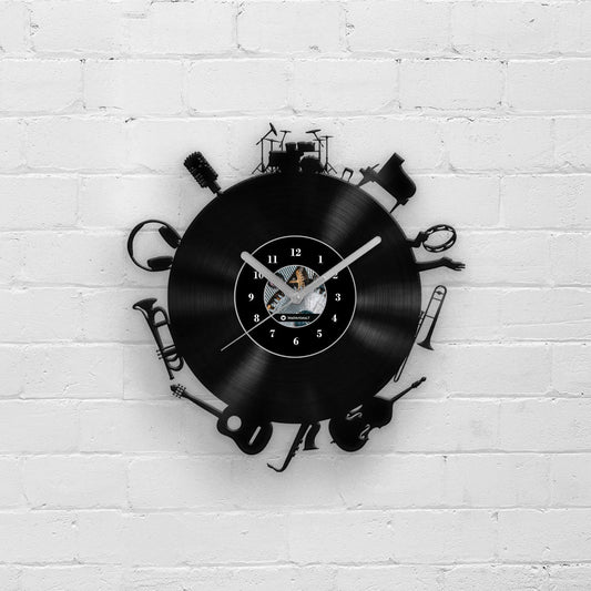 MUSIC INSTRUMENTS - Vinyl Record Wall Clock